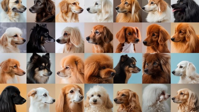 Illustration: different types of dog hair