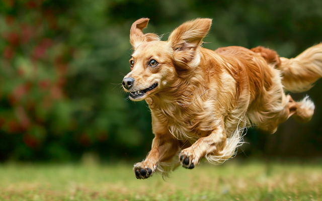 A dog in full agility mode – ears flying, eyes focused, pure joy in motion!