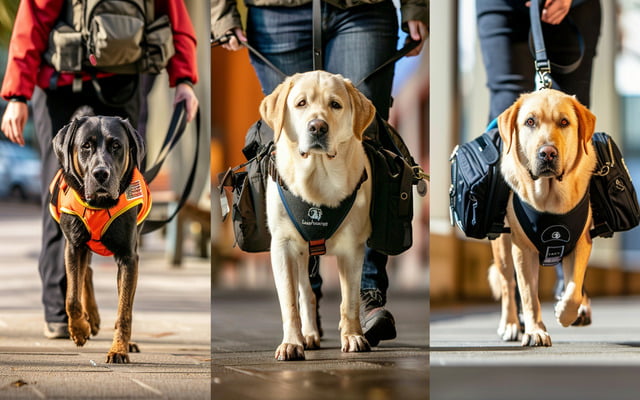 illustration image: Image Suggestion: a service dogs performing different tasks