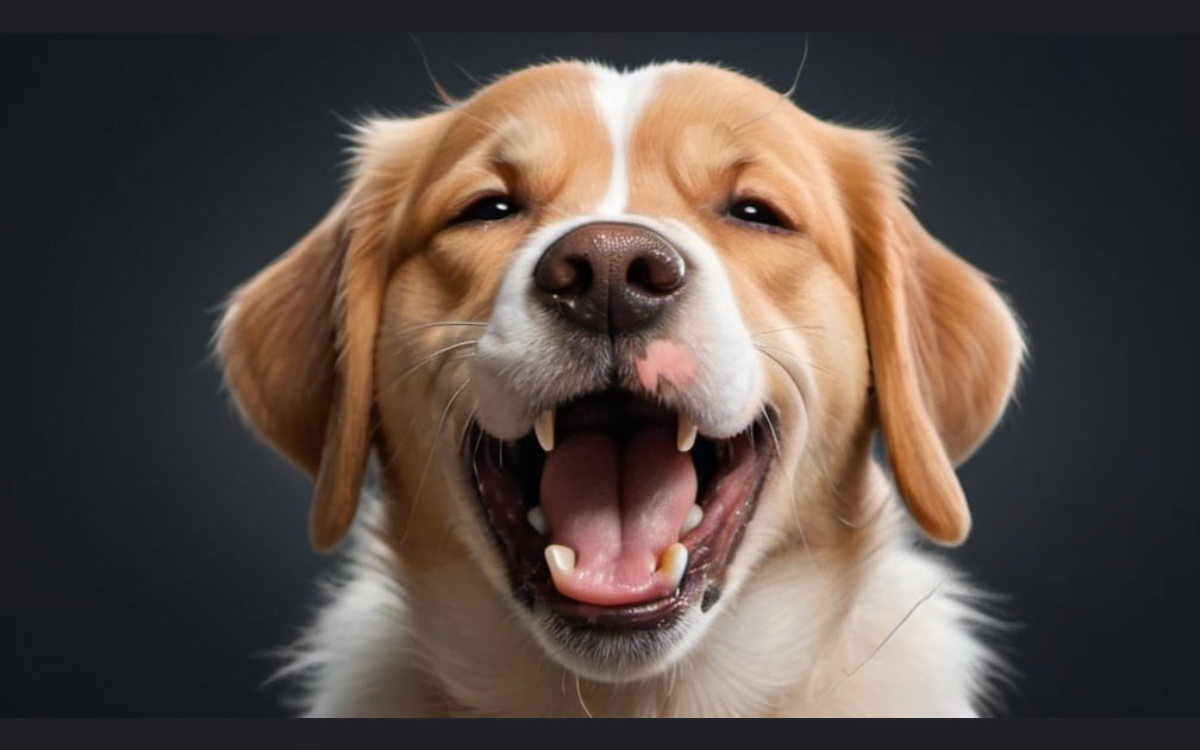 Image of a dog about to sneeze
