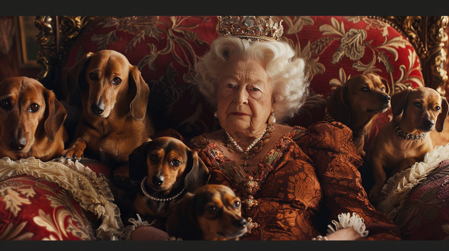 Queen Victoria surrounded by her Dachshunds