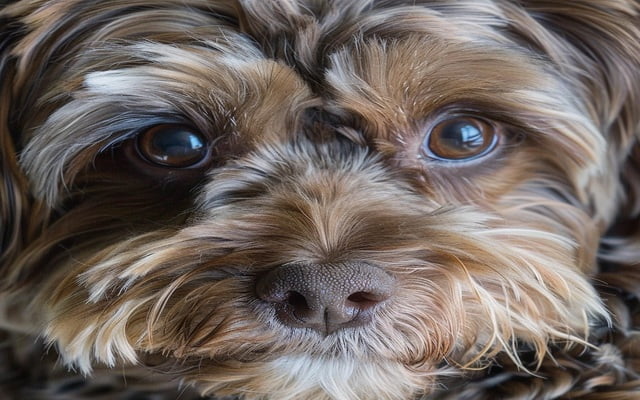 Havanese with those expressive eyes looking directly at the reader