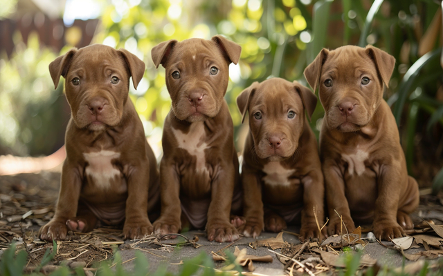 A Red Nose Pitbull litter