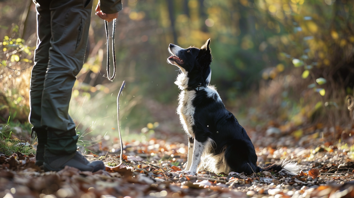 A Border Collie and their owner during a training session