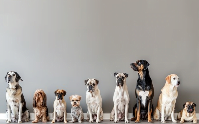 A comparison chart showcasing the average size and weight differences between male and female dogs for various popular breeds