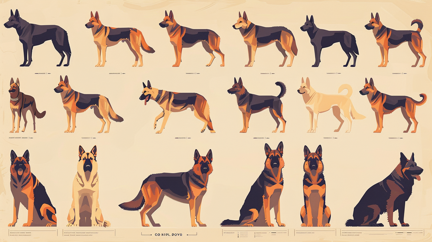 A diagram visually showcasing the different types of guard dogs