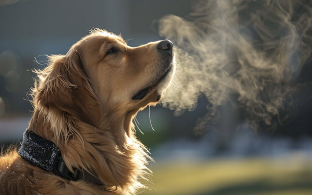 A dog participating in a scent-work activity