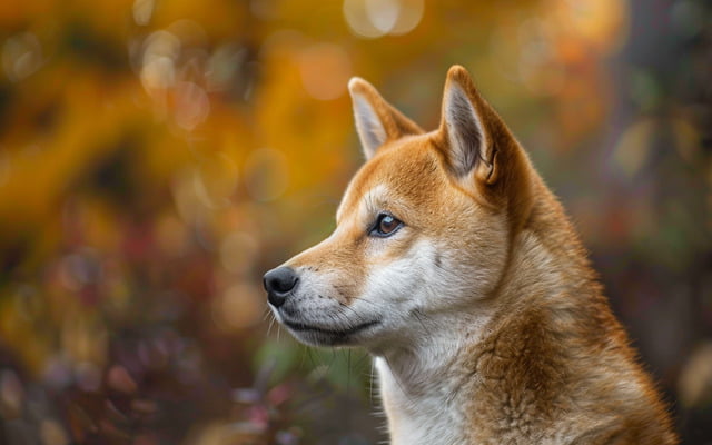 A photo of a Shiba Inu looking away with a slightly mischievous expression, capturing their independent spirit