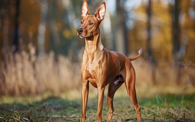 A photo of a naturally undocked dog breed traditionally known for its short tail.