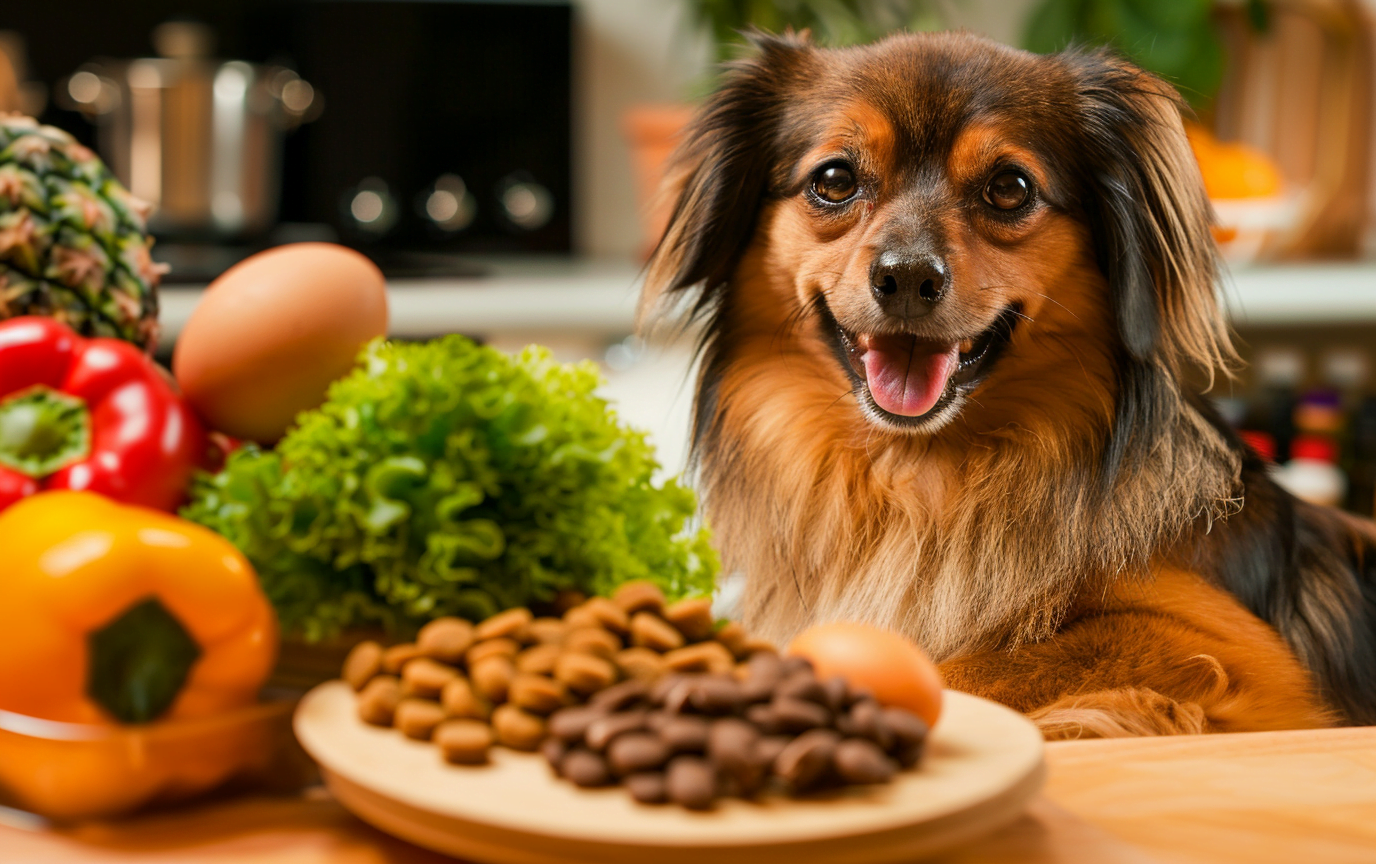 A table summarizing the essential nutrients for diabetic dogs, their functions, and good food sources