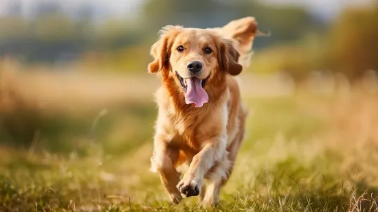 Healthy dog playing fetch