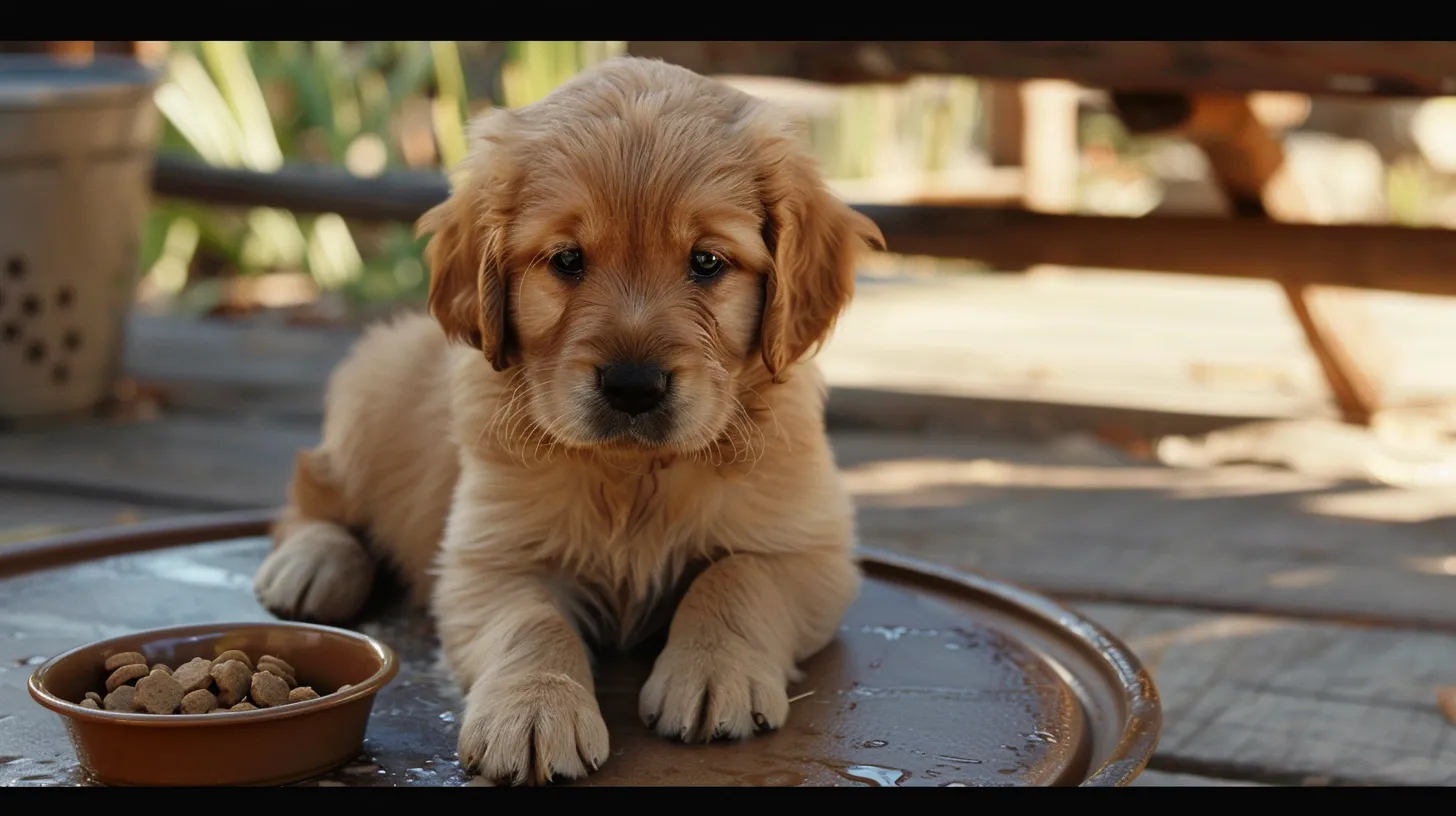 Puppy enjoying a bowl of the food