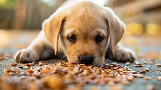 This adorable dog is discovering the wonders of flaxseed