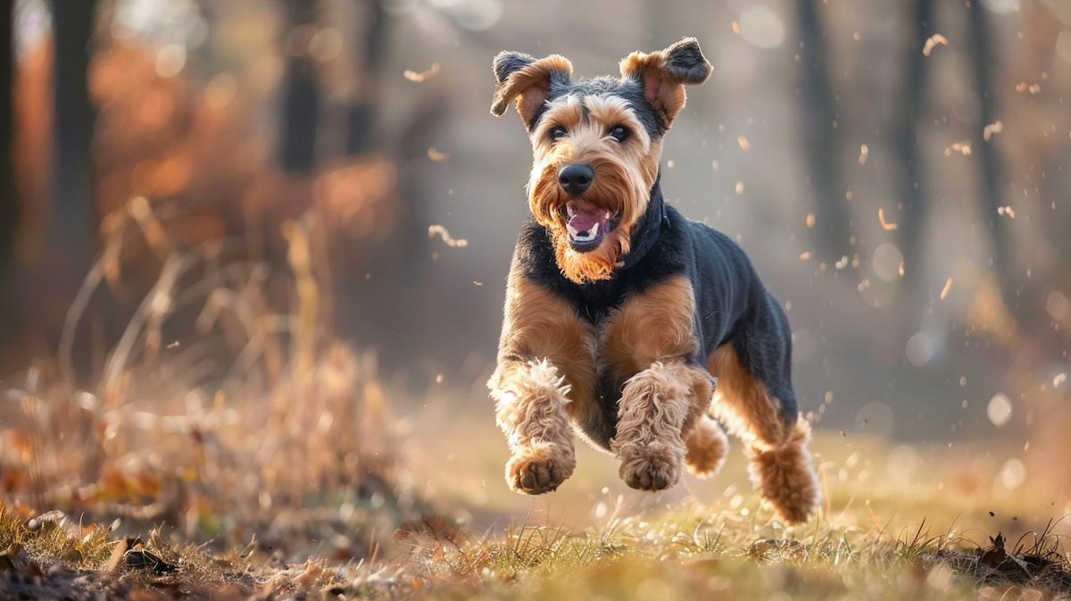 Airedale Terrier running