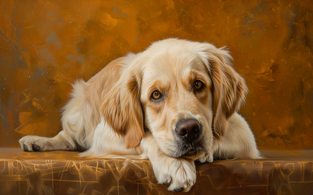 An English Golden Retriever with subtle face