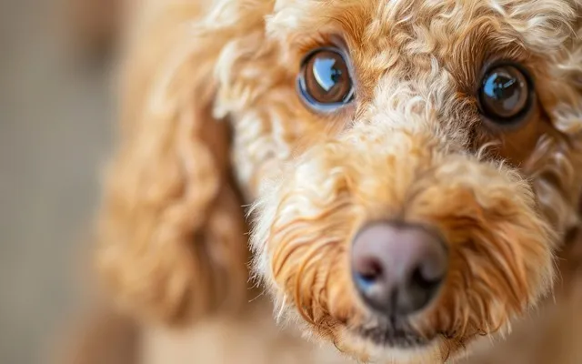 Close-Up of Apricot Poodle's Expressive Eyes