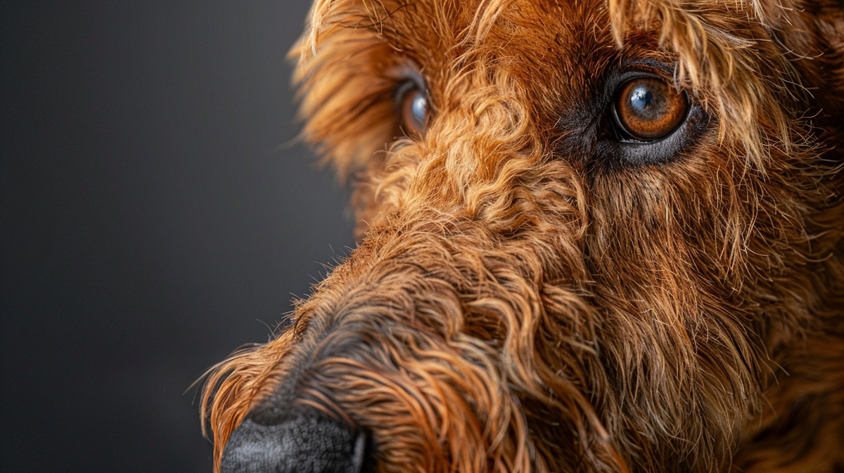 Close-up photo of an Airedale's wiry coat - MDogsW