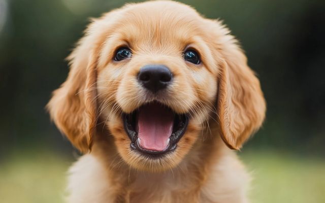 Adorable puppy experiencing a hiccup, illustrating the common occurrence in young dogs.