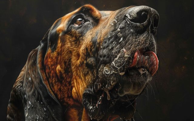 Bloodhound drooling