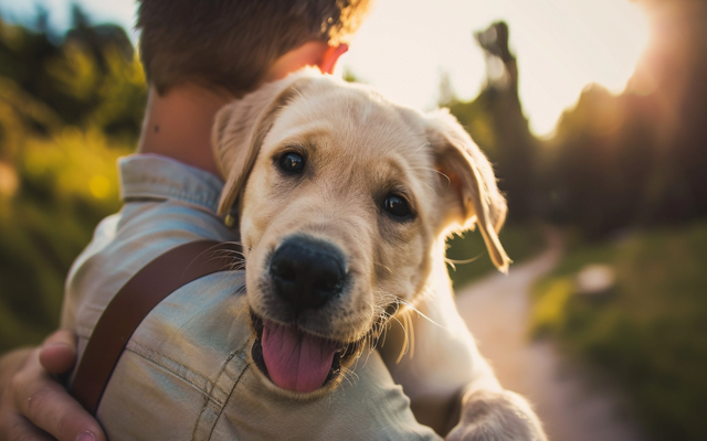 Feature image of a happy dog with its owner