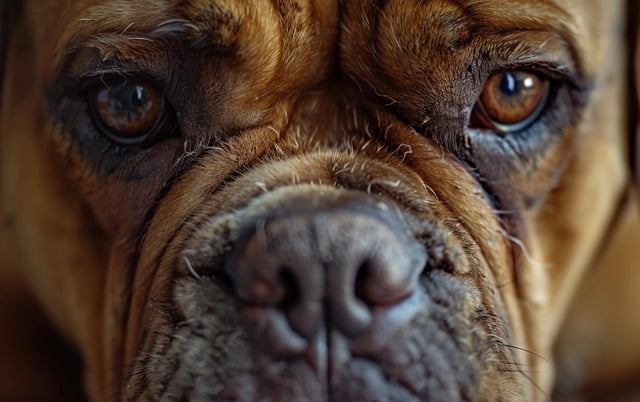 Illustration: A close-up photo of a Bullador's face