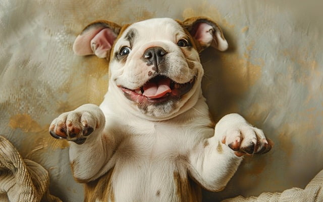 Illustration: A playful Bullador puppy with a goofy grin