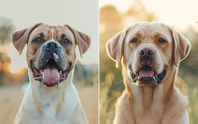 Illustration: American Bulldog and Labrador Retriever