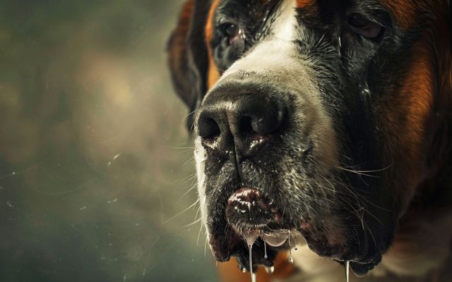 Saint Bernard drooling