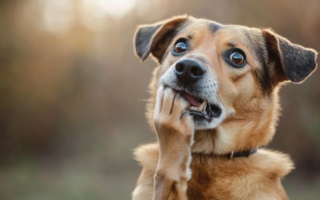 A dog choking on a chicken bone, demonstrating the signs of airway obstruction and the need for immediate action.