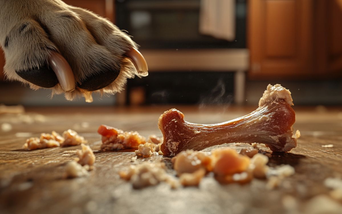 Dogs eating cooked chicken bones best sale