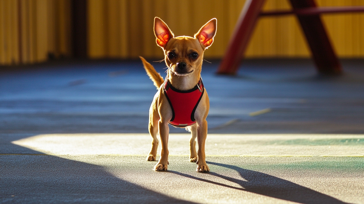 A Jack Chi dog participating in a training session