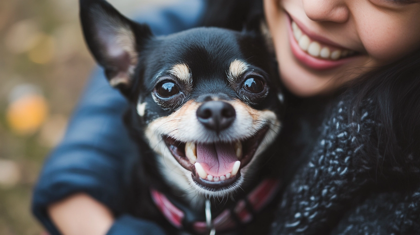 A happy Jack Chi with its new owner