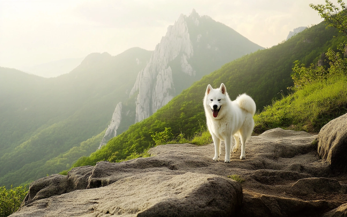 Pungsan Dog Korean in a mountainous