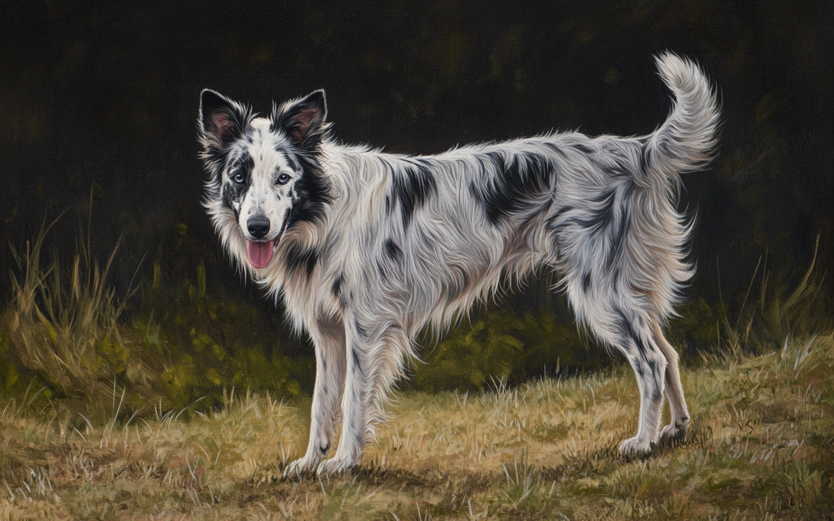 blue merle border collie dog